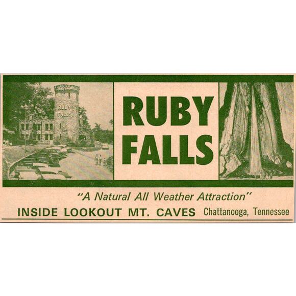 None and/or Unknown Other - Ruby Falls Inside Lookout Mt Caves Chattanooga TN 1967 Ad SAK1-M8